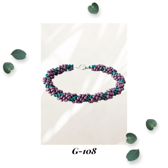 Into the Grape Vine Amethyst Green Spiral Seed Bead Woven Bracelet - Picture 1 of 3